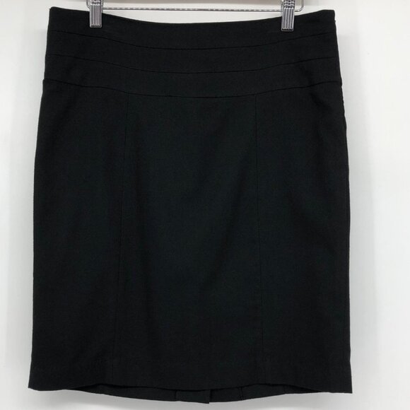 Romy Black Structured knee length Pencil skirt pleated Medium (8-12) - Picture 14 of 14